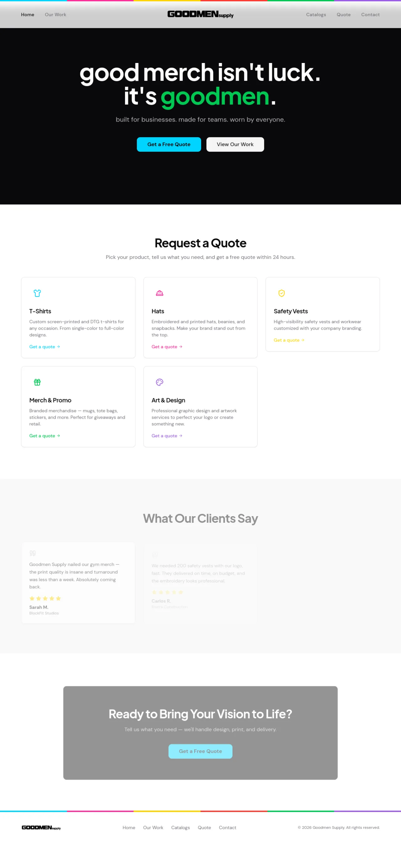 Goodmen Supply — live site preview